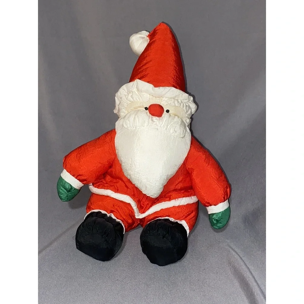 Vintage‎ Dept 56 Christmas Santa Plush Nylon Stuffed Toy Decoration 16